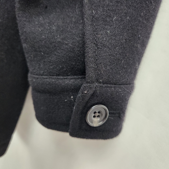 Eddie Bauer Women's Black Peacoat 76% Wool Size Large - Picture 6 of 11